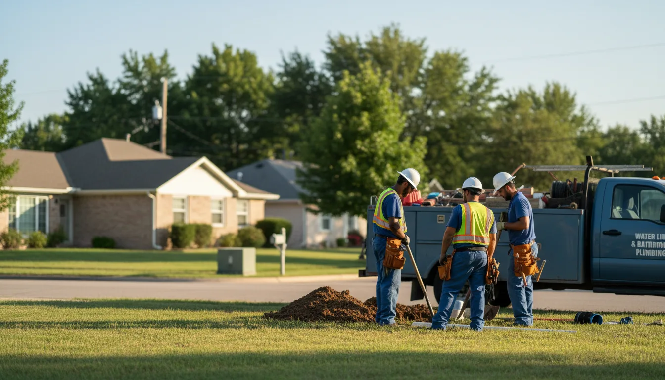 Residential water line and bathroom plumbing service in Mineola, TX